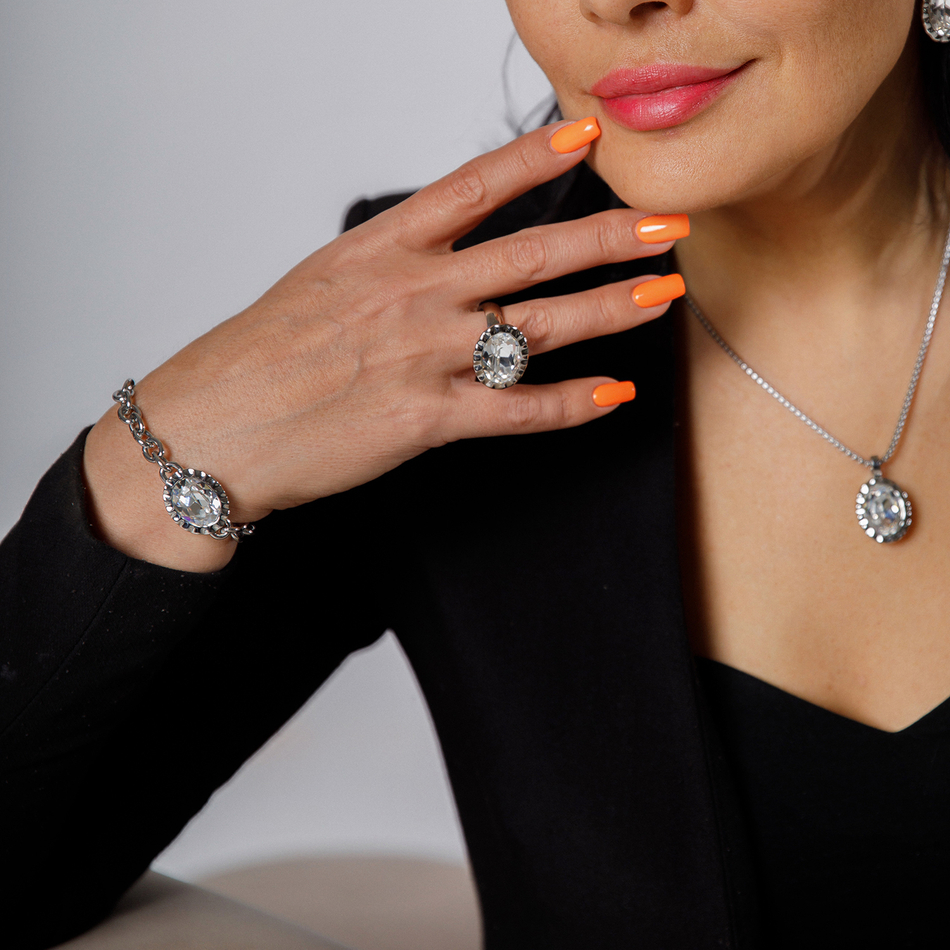 Кольцо Qudo TIVOLA UNICA big (S/P) Crystal 58 686694