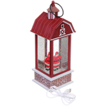 Сувенир с подсветкой «Дед Мороз в снегопад» 10*10*28 см (питание от USB и батареек)