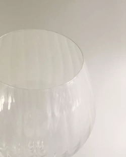 ZARA HOME БОКАЛ ИЗ ХРУСТАЛЬНОГО СТЕКЛА С РЕЛЬЕФНЫМ УЗОРОМ ДЛЯ ВИНА, ПРОЗРАЧНЫЙ