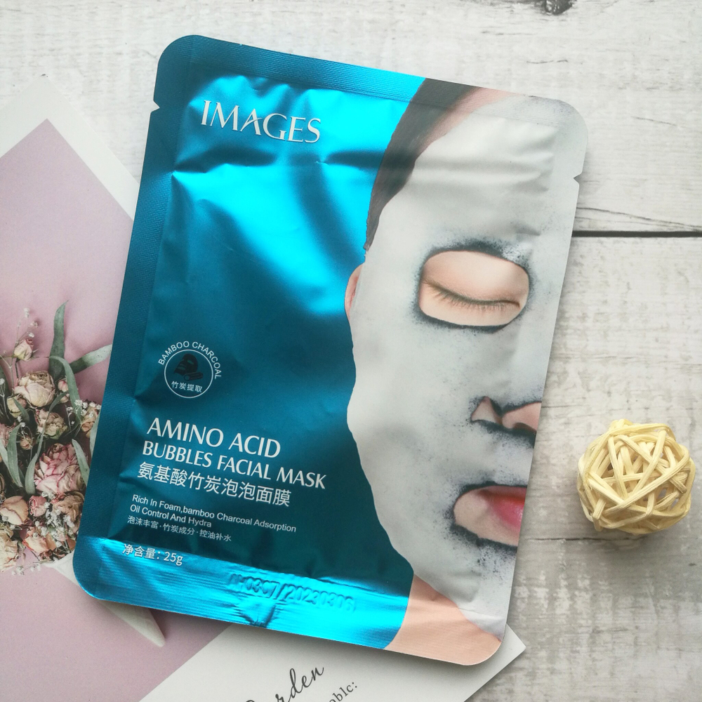 Очищающая пузырьковая маска с углем на тканевой основе