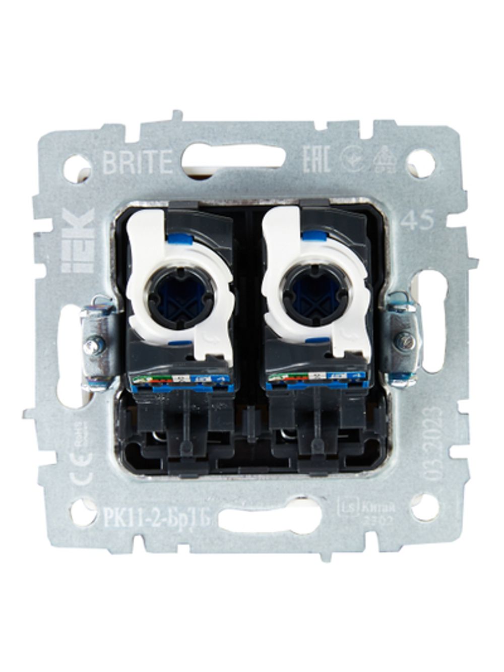 BRITE Розетка компьютерная двойная RJ45 кат.6 РК11-2-БрТБ темная бронза IEK
