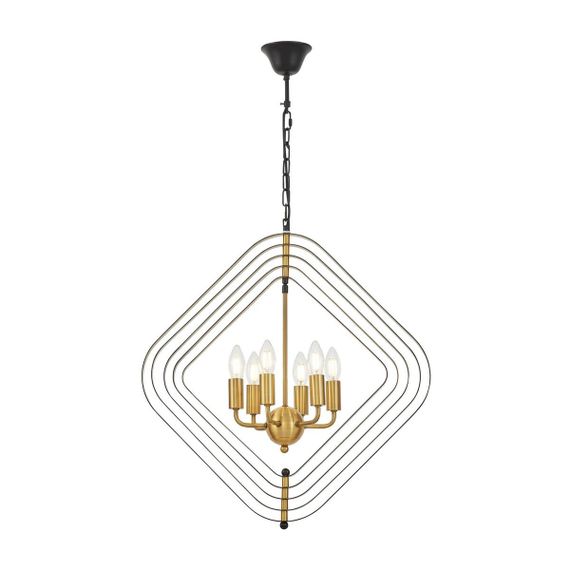 Подвесная люстра Lumina Deco Crulia LDP 8005-6 BK+MD