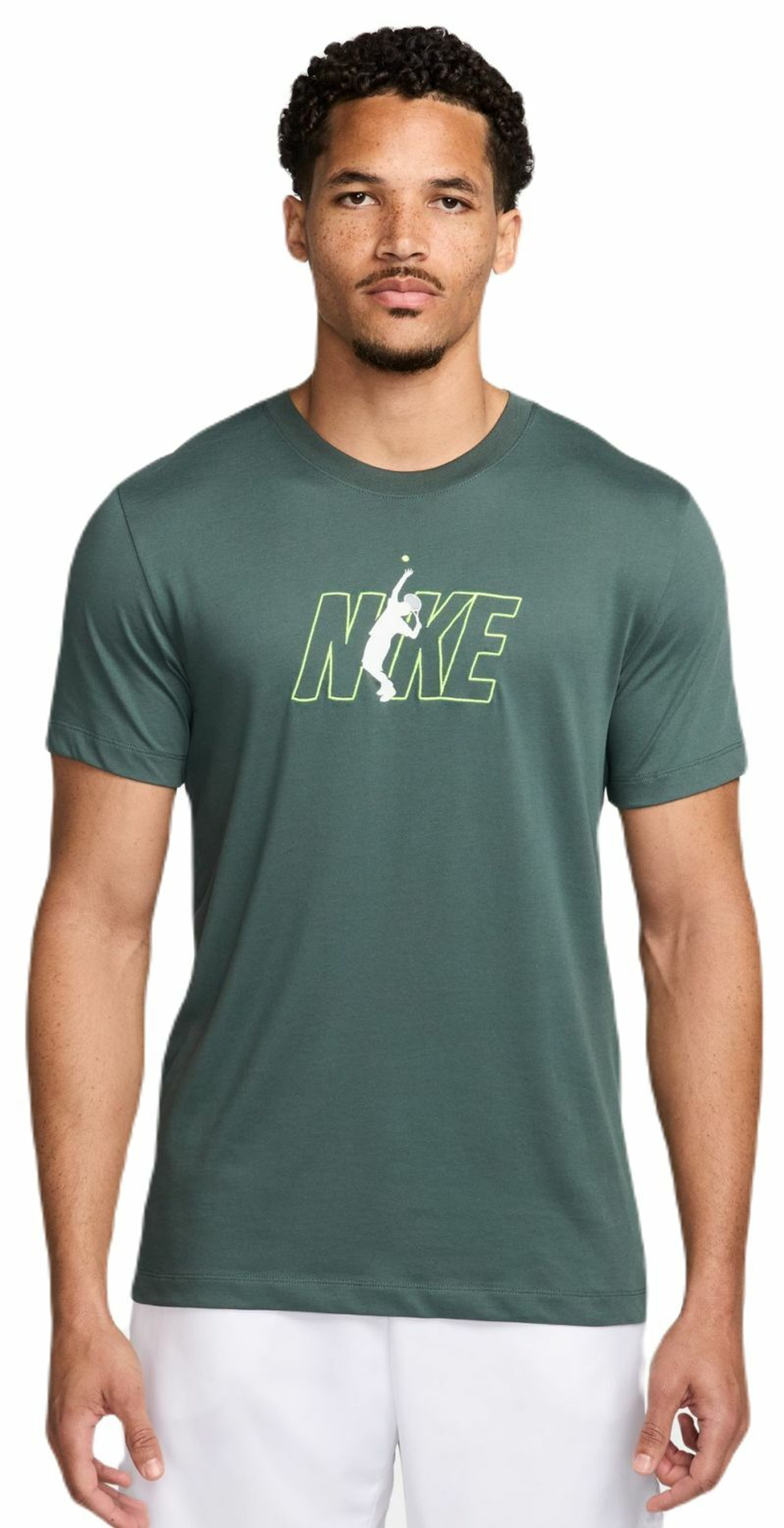 Мужская теннисная футболка Nike Court Dri-Fit Short Sleeve T-Shirt - vintage green