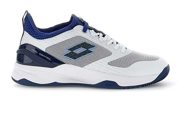 Мужские теннисные кроссовки Lotto Mirage 200 Clay - all white/blue 295c/royal gem