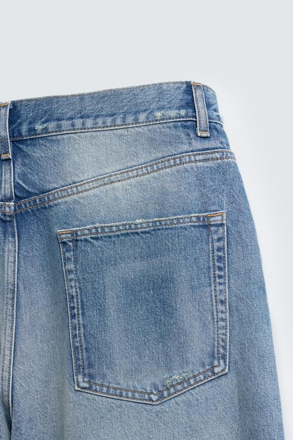 ZARA ДЖИНСЫ RELAXED FIT С РАЗРЕЗАМИ, СИНИЙ