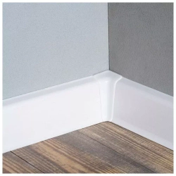 Плинтус напольный ПВХ "Деконика", 001-0 Белый Глянцевый 2200х55х21 мм