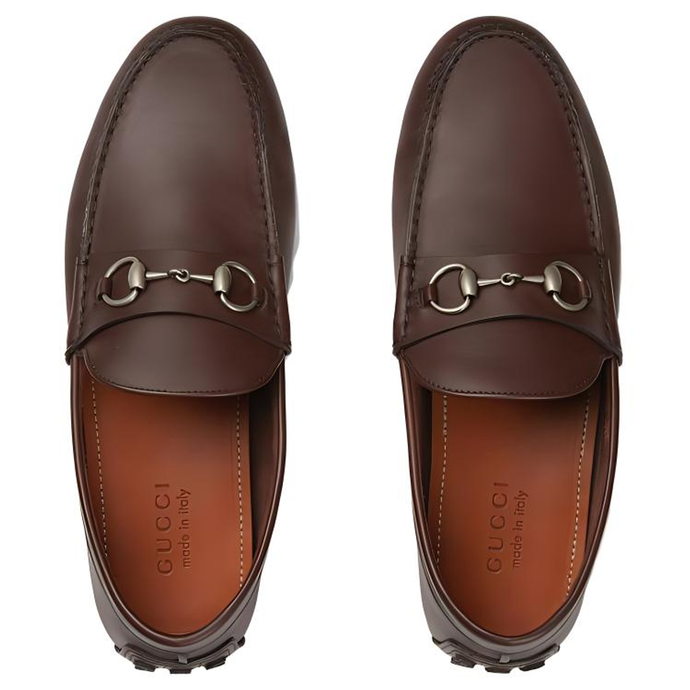 GUCCI Horsebit-deatil Leather Loafers