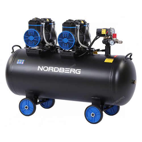 NORDBERG (NCEO120/500) Компрессор безмасляный 220 В, ресивер 125 л, 500 л/мин