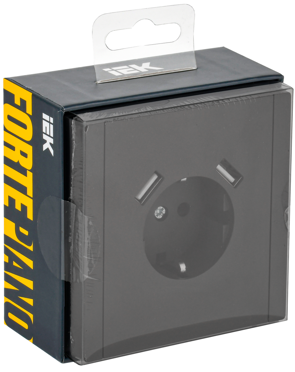 FORTE&PIANO Розетка 1-местная с заземлением с защитными шторками винтовое крепление 16А USB A+A 3,1А FP145 черный IEK