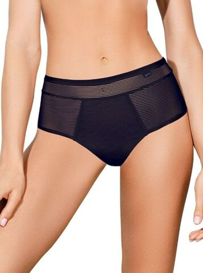 Высокие трусики-слипы Invisiline в тонкую полоску (Размер: M) (Цвет: черный)