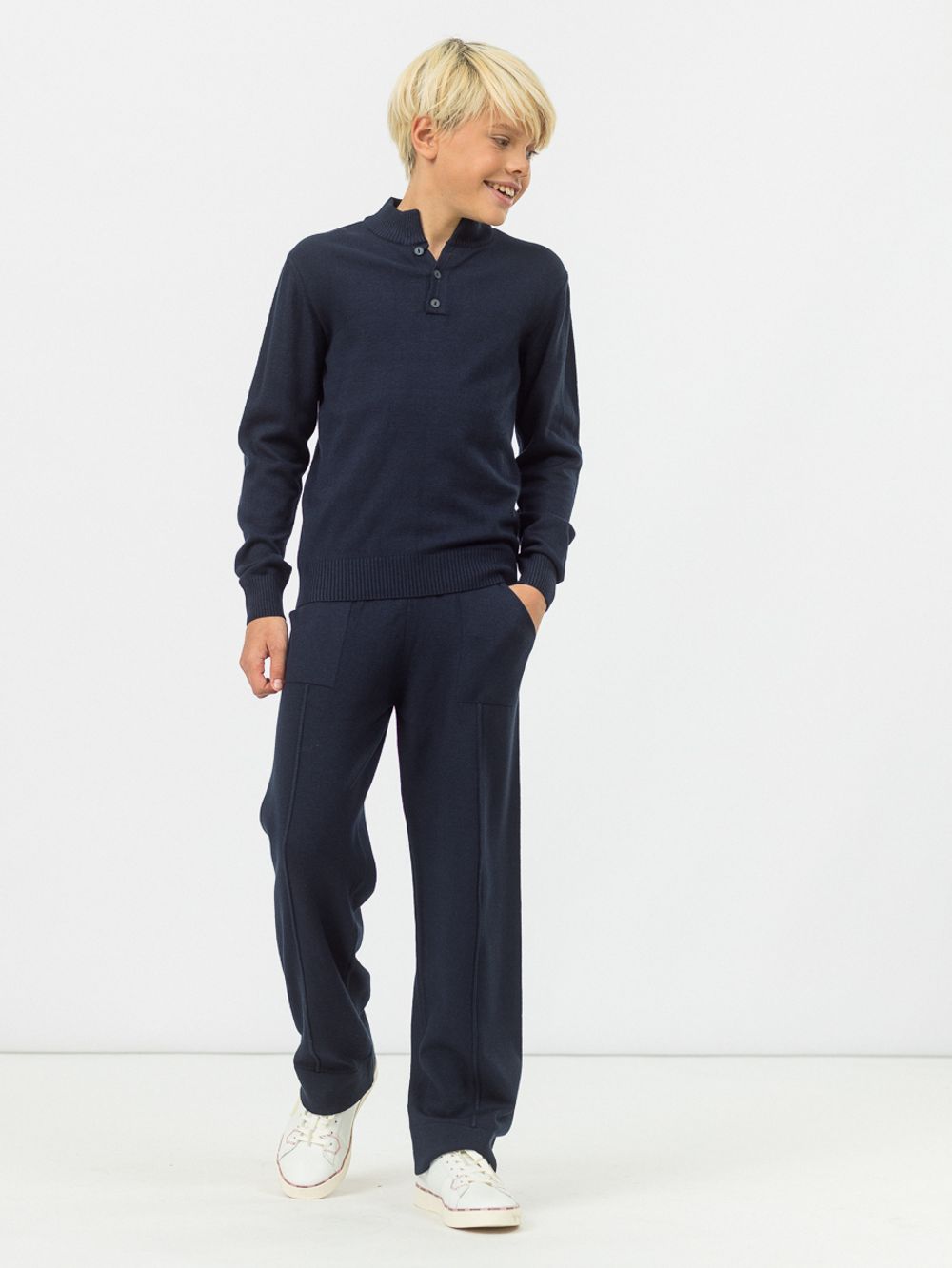 Джемпер поло для мальчика AT116 синий