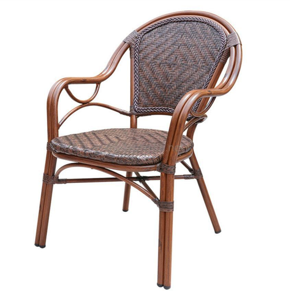 Кресло из искусственного ротанга для отдыха БАМБУК-1 с аллюминевой рамой