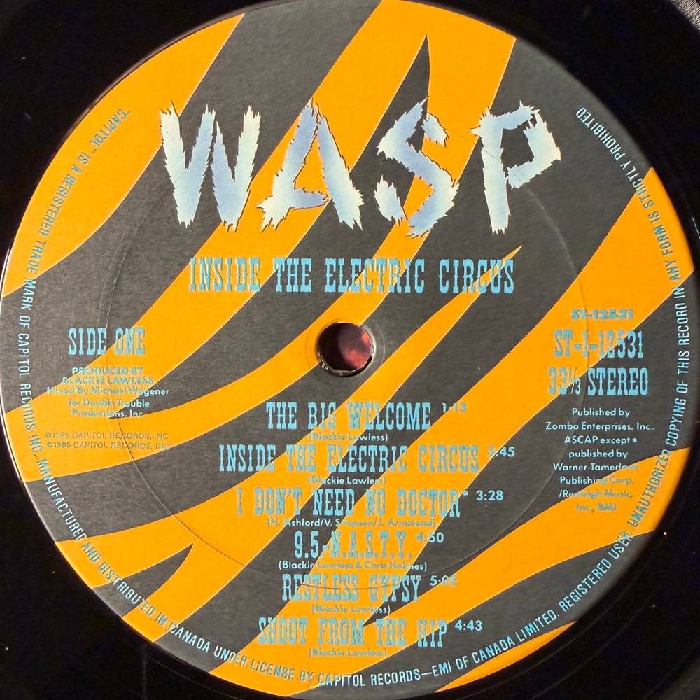 W.A.S.P. ‎– Inside The Electric Circus (Канада 1986г.) Т