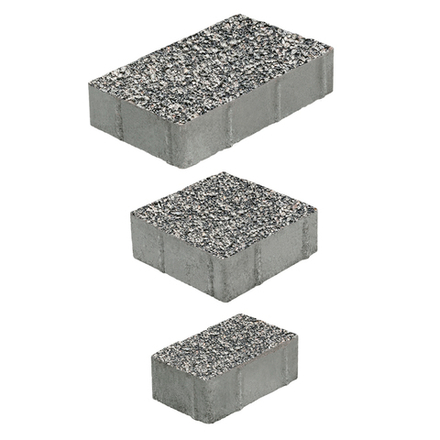 Тротуарная плитка СТАРЫЙ ГОРОД - Гранит+ Серый с черным, комплект из 3 видов плит