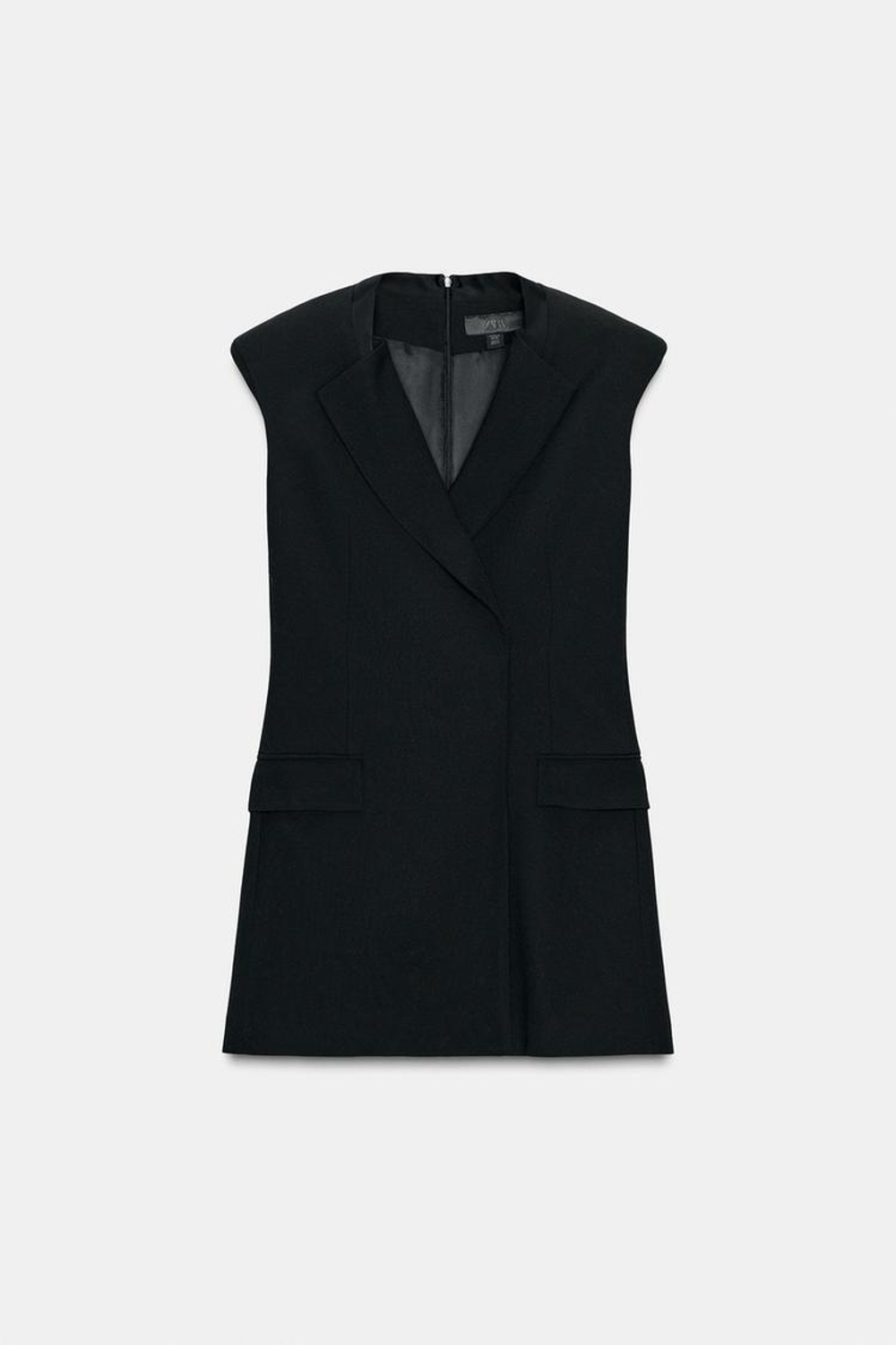 ZARA КОРОТКОЕ ПЛАТЬЕ С ПОДПЛЕЧНИКАМИ — ZW COLLECTION LIMITED EDITION, ЧЕРНЫЙ