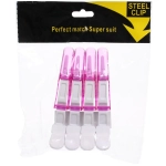 Зажимы парикмахерские 4шт «KLEVER», цвет белый/розовый, 11,5см