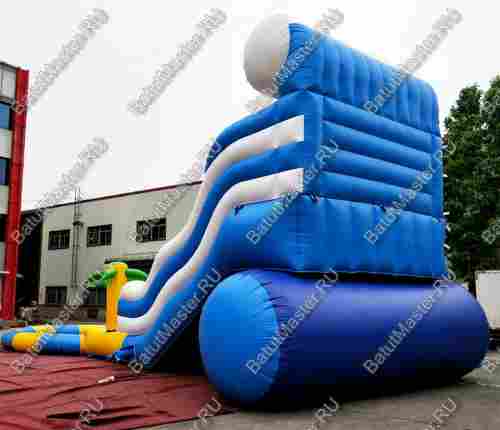 Надувная водная горка с круглым бассейном «Пляжный оазис», 15*7*6 м