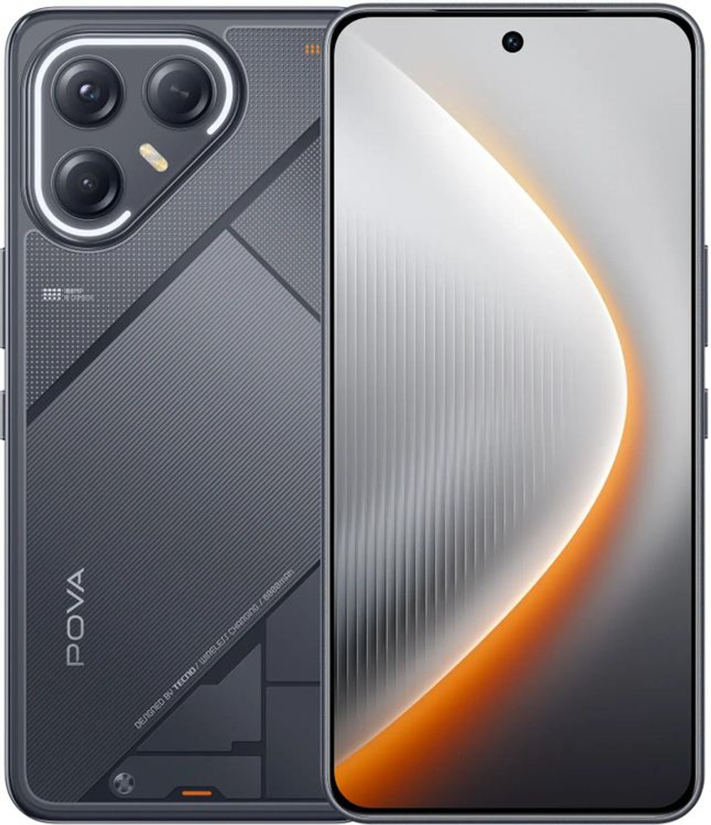 6.67" Смартфон TECNO Pova 7 Ultra 5G 8/256Gb,  NFC,  AMOLED,  144Гц,  6000мAч,  черный