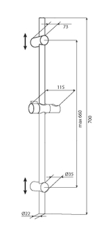 Стойка для душа и ванны CULTO RESOLUTE, хром