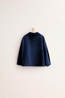 ZARA TIMELESS - РУБАШКА В МЕЛКУЮ КЛЕТКУ ИЗ ХЛОПКА И ЛЬНА, ИНДИГО