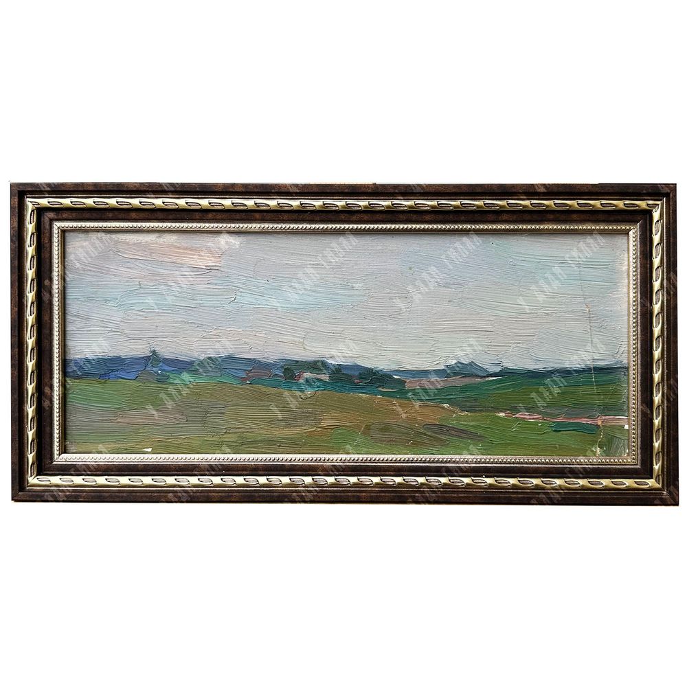 Динес Ю. С. Этюд зимний. Крыши. Саратов. Холст, масло. 1942