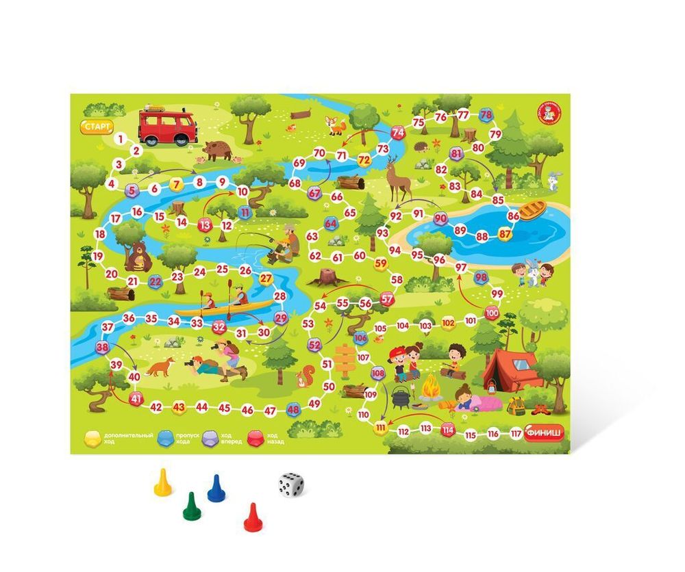Игра настольная ходилка В лесу, с фишками, от 5 лет