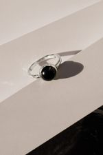 Кольцо битое с чёрным агатом