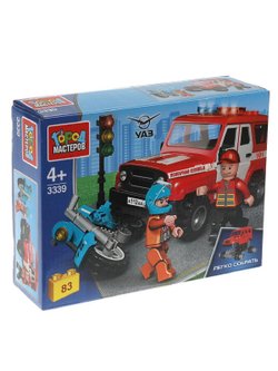 Конструктор (авария с мотоциклистом) 83 детали, в коробке (SB-3339)
