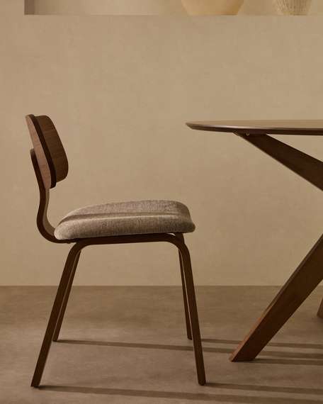 Стул Gena, орех, бежевый шенилл