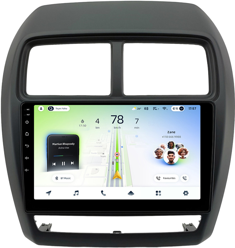 Магнитола для Mitsubishi ASX 2017+ - Teyes CC4L монитор 9" IPS на Android 14, Snapdragon 662, CarPlay, 4G SIM-слот