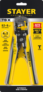 STAYER TS-X, 0.2 - 6 мм2, автоматический многофункциональный стриппер, Professional (22655)