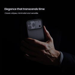 Чехол серого цвета (Transparent black) на iPhone 17 Pro Max, серия CamShield Pro (обновленная двойная защитная шторка для камеры) от Nillkin