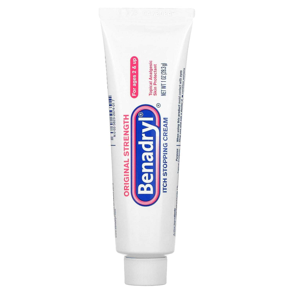 Benadryl, Original Strength, крем от зуда, для детей от 2 лет, 28,3 г (1 унция)