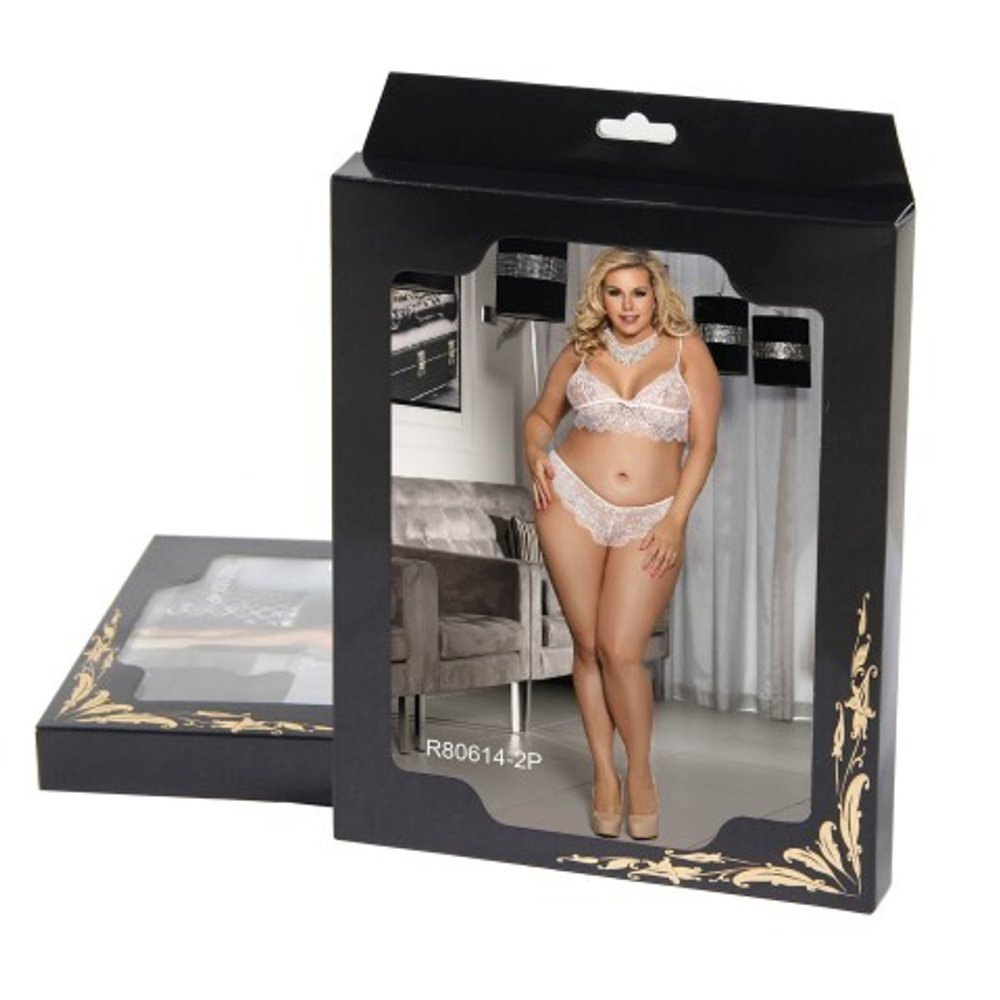 Комплект белья Temptation белый: бра и трусики бразилиана (размер M-L)