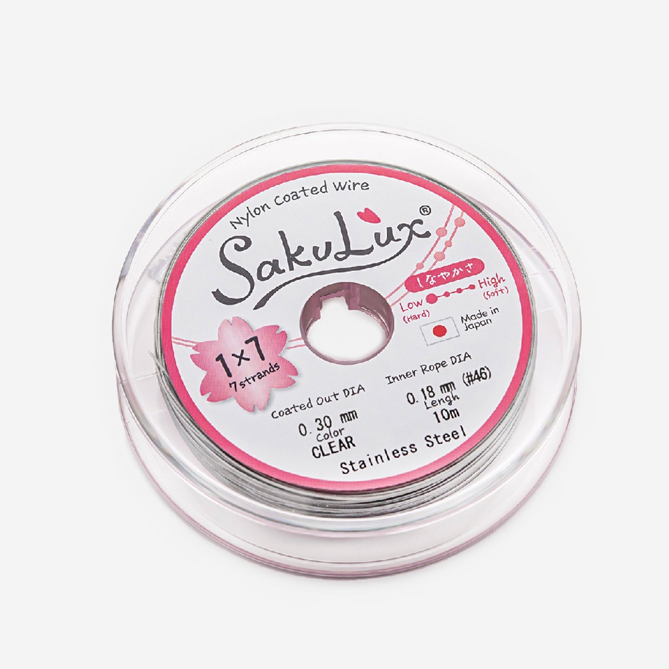 Японский ювелирный тросик SakuLux 7 диаметр 0,3мм, цвет "Сталь"
