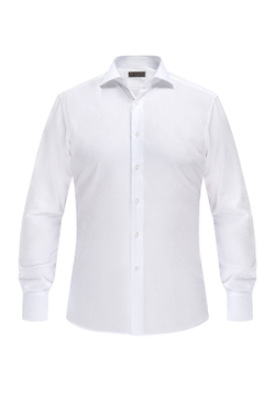 Рубашка жаккардовая белая с вытканными узорами пейсли Sicilia