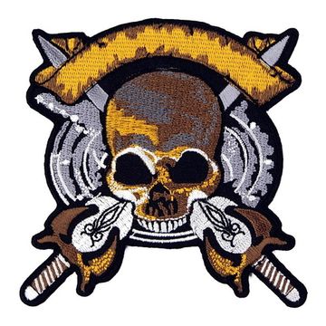 Нашивка Череп с мечами (коричнев)