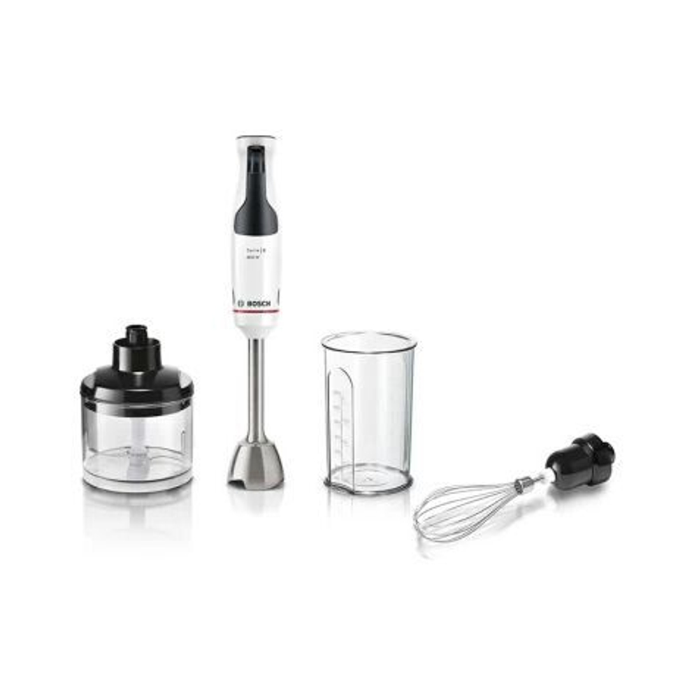 Погружной блендер Bosch MSM4W421, 800 Вт, 2 насадки, мерный стакан, белый