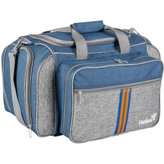 Набор для пикника Helios на 4 персоны синий/серый HS-605(4)BG