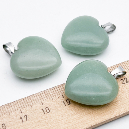 Подвеска Сердце, авантюрин зеленый, размер 25*24 мм, цена за 1 шт