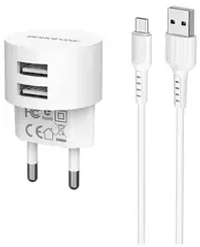 Зарядка 5В-2,4А +шнур MicroUSB BOROFONE BA23A