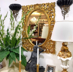 Зеркало овальное в прямоугольной раме