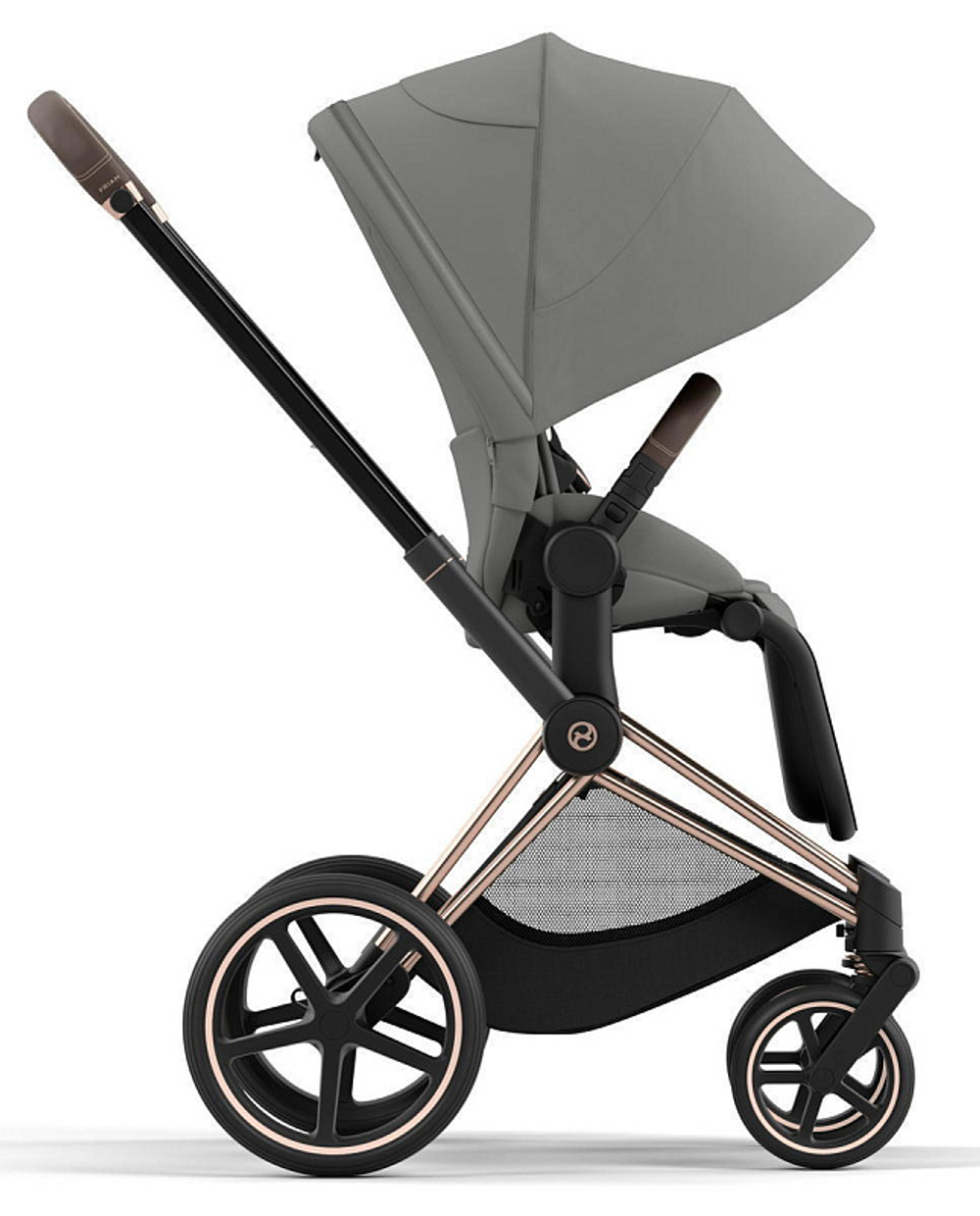 Коляска 3 в 1 Cybex Priam IV Rosegold complete и автокресло Cloud T i-Size Platinum White Plus Mirage Grey