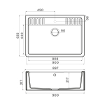 Мойка Omoikiri Kinokawa 90-GB Artceramic | Графит