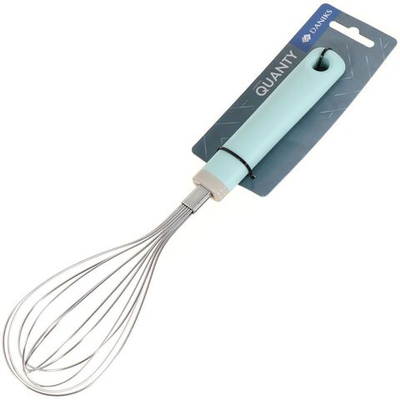 Венчик нерж сталь, пластик ручка, навеска, голуб, Daniks, Кванти, YW-KT580-10