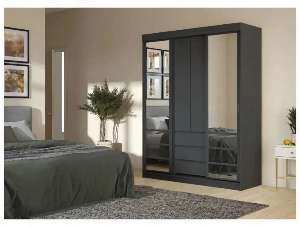 МС Мадера Шкаф-купе альянс (ПВШ) 1700*2200*600 (лдсп графит новый)