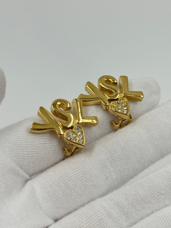 Клипсы с сердечками Yves Saint Laurent