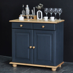 Шкаф витрина Лена двухдверный 90х39х192 см из массива сосны / буфет для кухни, серый