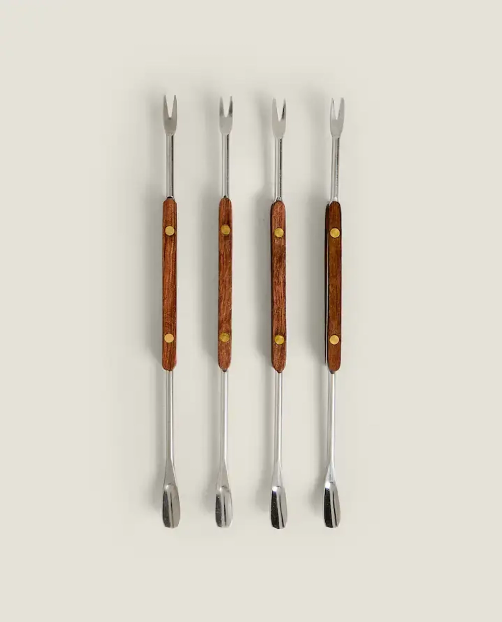 ZARA HOME НАБОР ВИЛОК ДЛЯ ОМАРОВ (НАБОР ИЗ 4 ПРЕДМЕТОВ), КОРИЧНЕВЫЙ