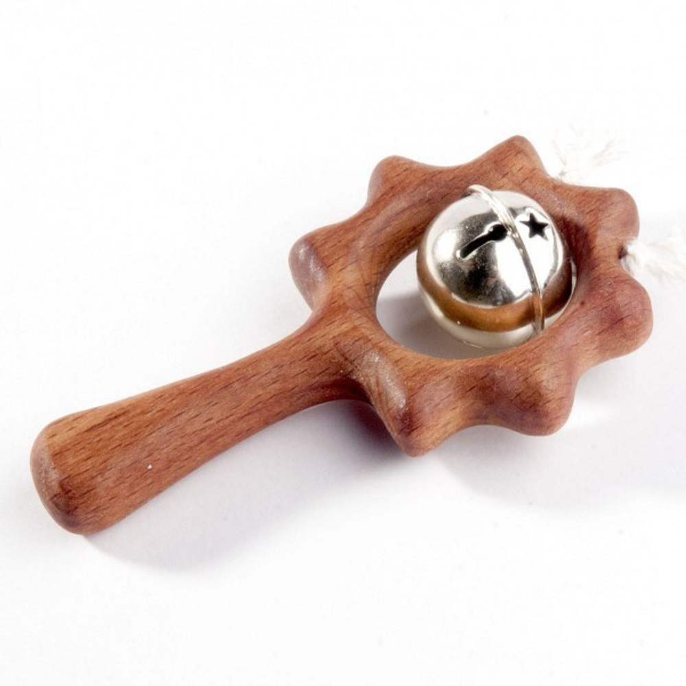 Деревянная погремушка с бубенцом Солнышко Леснушки